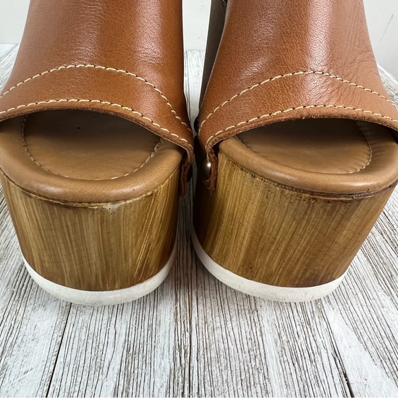 Steve Madden 6 Gemma Studded Brown Leather Platform Wedge Sandals Made in Italy - Picture 4 of 9